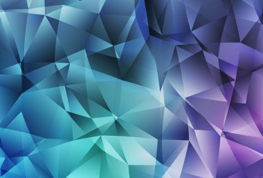 Açık Pembe, Mavi vektör soyut mozaik fon. Yarım ton şeklinde, üçgenli yaratıcı illüstrasyon. Bir markanın arkaplanı için desen.