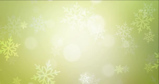 4K loop verde chiaro, filmati gialli in stile Buon Natale. — Video Stock