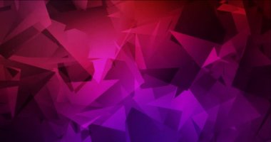 4K koyu pembe, sarı çokgen soyut animasyon.