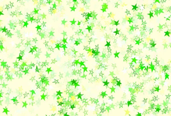 Vert Clair Motif Vectoriel Rouge Avec Étoiles Noël Illustration Brillante — Image vectorielle