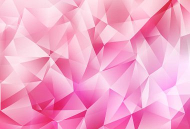 Açık pembe vektör mozaik arkaplan. Üçgenli modern soyut çizim. Bir markanın arkaplanı için desen.