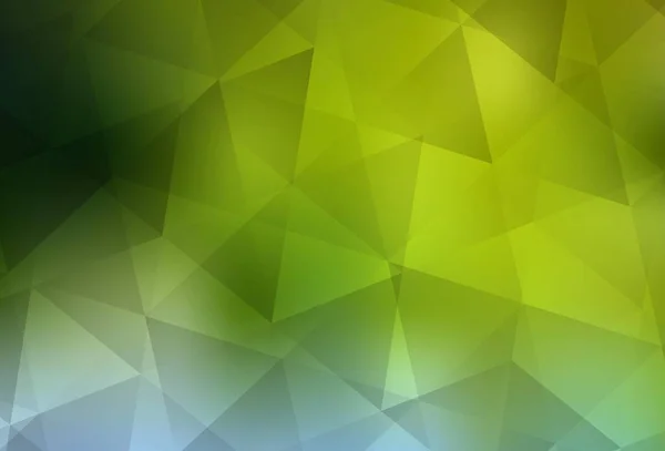Verde Claro Textura Triângulos Gradiente Vetorial Amarelo Ilustração Colorida Brilhante — Vetor de Stock