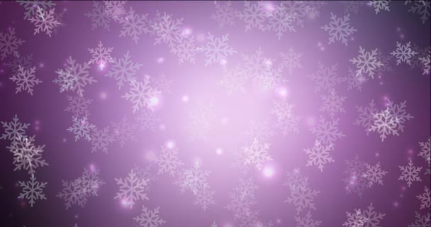 4K looping donker paars, roze beeldmateriaal in vrolijke kerststijl. — Stockvideo
