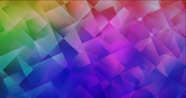 4K çokgen biçiminde koyu çok renkli görüntü döngüsü.