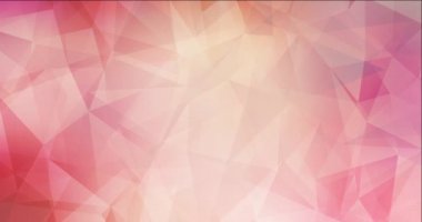 4K döngü açık kırmızı, sarı çokgen soyut görüntü.