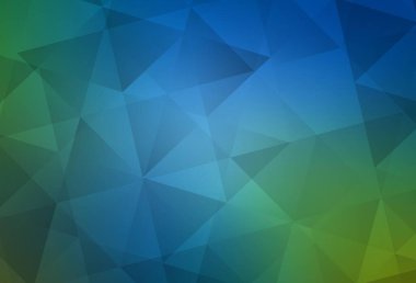 Açık mavi, yeşil vektör çokgen arkaplan. Çokgen tarzda tamamen yeni bir renk çizimi. Broşürünüz için yepyeni bir tasarım..