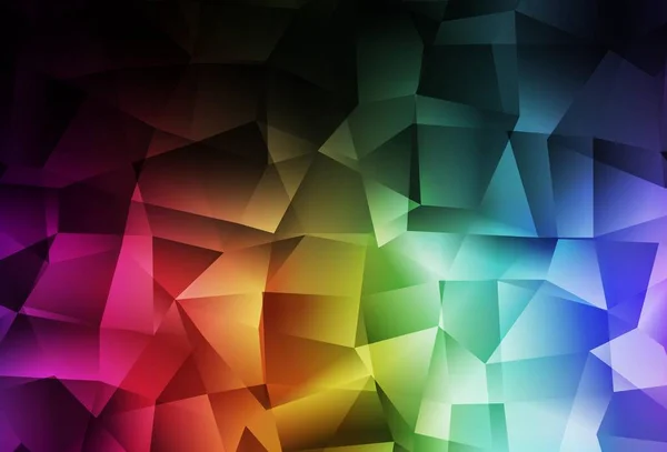 Donker Multicolor Vector Gradiënt Driehoeken Patroon Driehoekig Geometrisch Monster Met — Stockvector