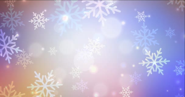 4K loop animazione multicolore luce in stile natalizio. — Video Stock