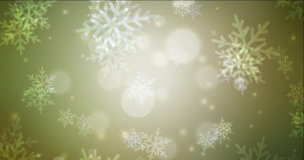 4Kループダークグリーン、クリスマススタイルの黄色のアニメーション. — ストック動画