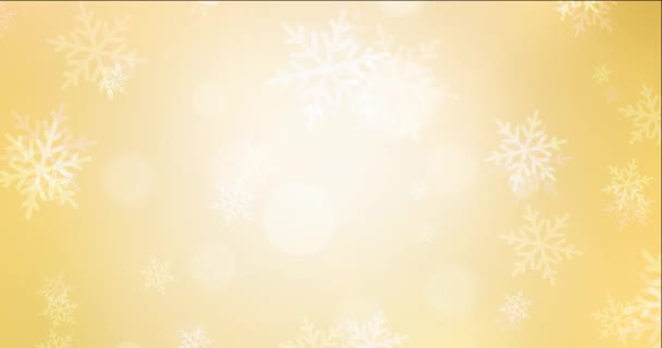 4K slingrande ljusgul animation i julstil. — Stockvideo