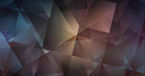 4Kループダークブルー、イエロー多角形の抽象映像. — ストック動画