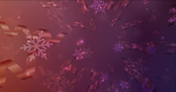4K bucle de color rosa oscuro, imágenes rojas en estilo Feliz Navidad. — Vídeos de Stock