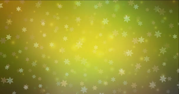 메리 크리스마스 스타일의 짙은 녹색, 노란색 화면 4K. — 비디오