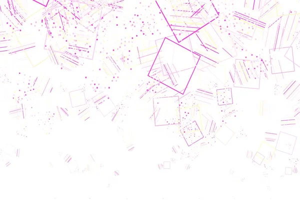 Lichtroze Gele Vectorachtergrond Met Driehoeken Cirkels Blokjes Abstracte Gradiënt Illustratie — Stockvector