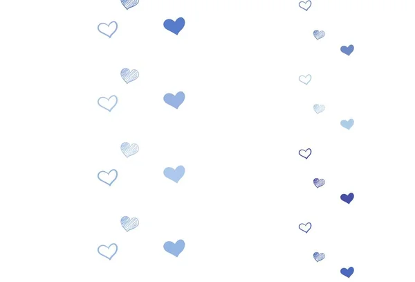 Rose Clair Fond Vectoriel Bleu Avec Des Cœurs Illustration Avec — Image vectorielle