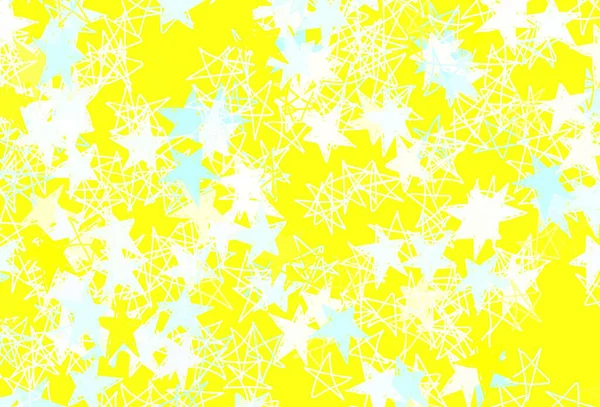 Azul Claro Layout Vetorial Amarelo Com Estrelas Brilhantes Estrelas Fundo — Vetor de Stock