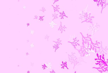 Açık pembe vektör sakura ile doğal sanat çalışması. Soyut şablona karalamalar çizilmiş bir resim. Ağ ve ambalaj için elle boyanmış tasarım.