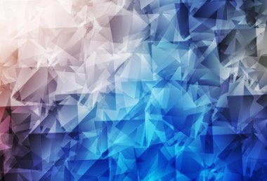 Açık mavi, sarı vektör eğimli üçgen şablonu. Üçgenlerden oluşan parlayan çokgen çizimler. Web siteniz için yeni bir doku.