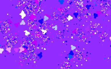 Açık pembe, rastgele şekilli mavi vektör deseni. Rastgele şekillerle soyut tarzda dekoratif tasarım. Kartvizitiniz için modern tasarım.