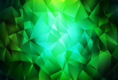 Koyu yeşil vektör çokgen çizimi. Çokgen soyut çizim ve gradyan. İşiniz için en iyi üçgen tasarım.