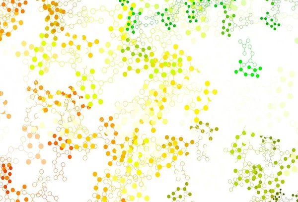 Ljusgrön Gul Vektor Mönster Med Artificiell Intelligens Nätverk Abstrakt Illustration — Stock vektor