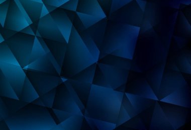 Koyu mavi vektör eğimli üçgen şablonu. Çokgen soyut çizim ve gradyan. Bir markanın arkaplanı için desen.