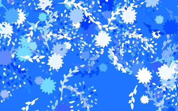 Hellblauer Vektor Natürliches Muster Mit Blumen Bunte Illustration Mit Blumen — Stockvektor