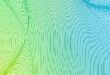 Açık mavi, çizgileri olan yeşil vektör şablonu. Değişken çizgileri olan renkli soyut çizimler. Marka kitabı için şık bir desen.