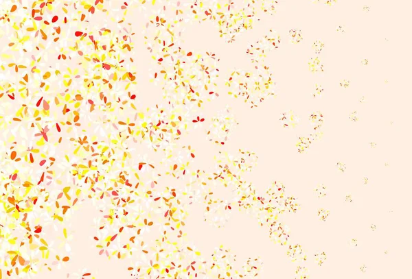 Textura Garabato Vectorial Amarillo Claro Con Hojas Diseño Decorativo Borroso — Vector de stock