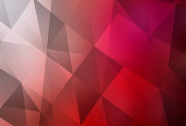 Açık kırmızı vektör çokgen çizimi. Çokgen biçiminde, gradyan ile renkli çizimler. Dizaynınız için üçgen desen.