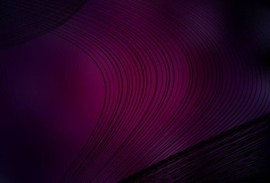 Eğri çizgileri olan koyu pembe vektör düzeni. Değişken çizgileri olan renkli geometrik örnek. İş tasarımınız için şablon.