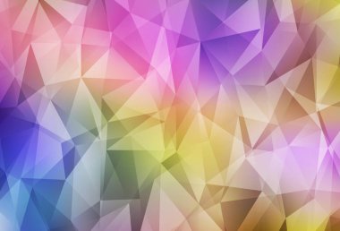 Açık Çoklu Renkli Vektör Düşük Poli Düzeni. Çokgen tarzda tamamen yeni bir renk çizimi. Broşürünüz için yepyeni bir tasarım..