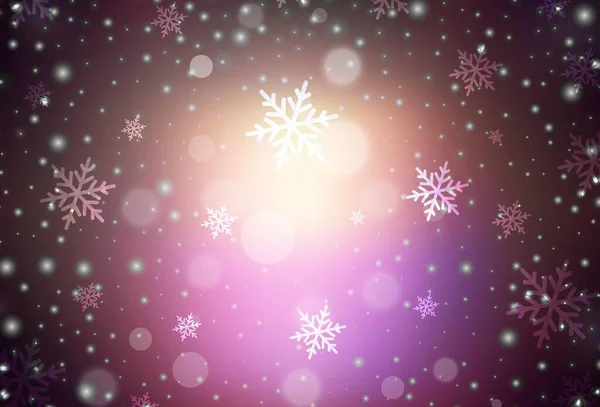 Dunkelrosa Gelber Vektorhintergrund Urlaubsstil Bunte Illustration Mit Weihnachtlichen Symbolen Und — Stockvektor