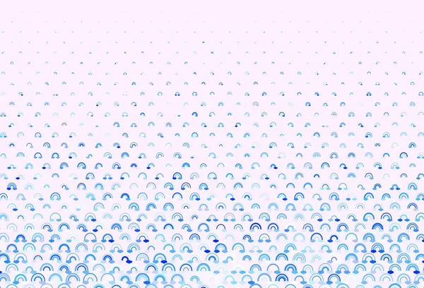浅粉色 蓝色矢量模板与彩虹标志 摘要用渐变彩虹形状作摘要说明 有趣设计的素描 — 图库矢量图片