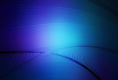 Eğri çizgileri olan koyu mavi vektör arkaplan. Eğri şekilli yepyeni renkli bir tasvir. Tasarımınız için basit şablon.
