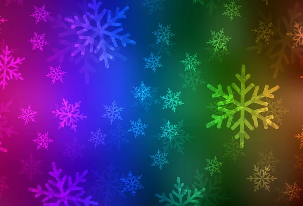Tmavý Vícebarevný Vektorový Vzor Vánočním Stylu Abstraktní Gradient Ilustrace Barevnými — Stockový vektor