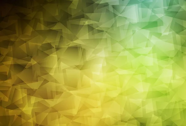 Verde Oscuro Textura Triángulos Gradiente Vectorial Amarillo Elegante Ilustración Poligonal — Archivo Imágenes Vectoriales