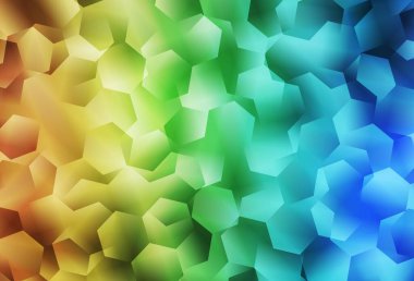 Açık mavi, sarı vektör çokgen arkaplan. Çokgen şekilli bir örnek. İş tasarımınız için yepyeni bir tarz.