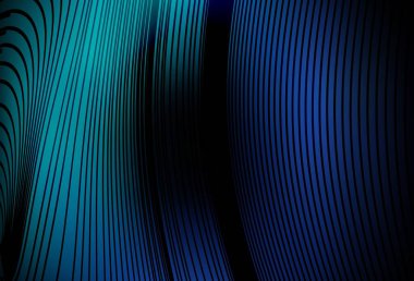 Eğri çizgileri olan koyu mavi vektör arkaplan. Alnında çizgiler olan soyut bir çizim. Cep telefonu ekranları için arkaplan.