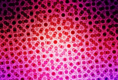 Açık Pembe, daireli sarı vektör şablonu. Bulanık dekoratif tasarım baloncuklu soyut tarzda. Poster ve web siteleri için tasarım.