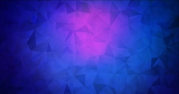 4K hurkolás sötétrózsaszín, kék poligonális absztrakt animáció. — Stock videók