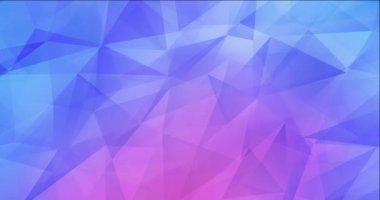 Açık pembe, mavi çokgen soyut görüntüler 4K döngüsü.
