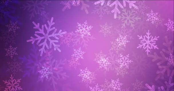 4K boucle violet clair, des images roses dans le style Joyeux Noël. — Video