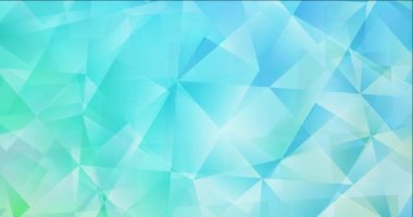 4K döngü açık mavi, yeşil çokgen soyut animasyon.