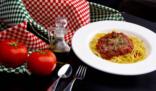 Italian Meal Spaghetti Bolognese Sauce — Stock Photo, Image