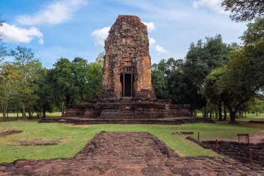 Si Thep tarihi parkının antik mimarisi, thawarawadee krallığı, thailand