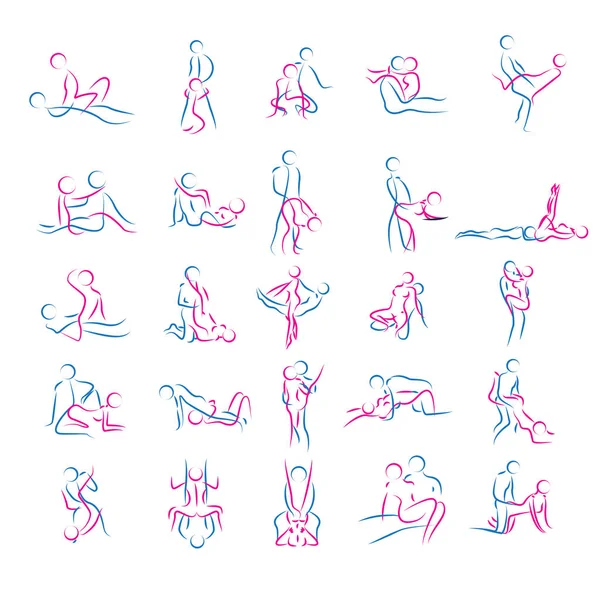 Sex Poses Vector Icon Set — Stock Vector