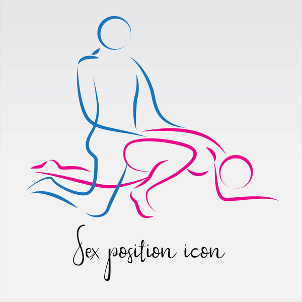 Sex poses vector icon. Line icon