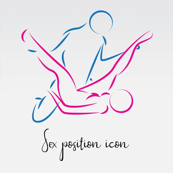 Sex Poses Vector Icon Line Icon — Stock Vector