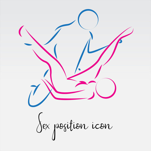 Sex poses vector icon. Line icon